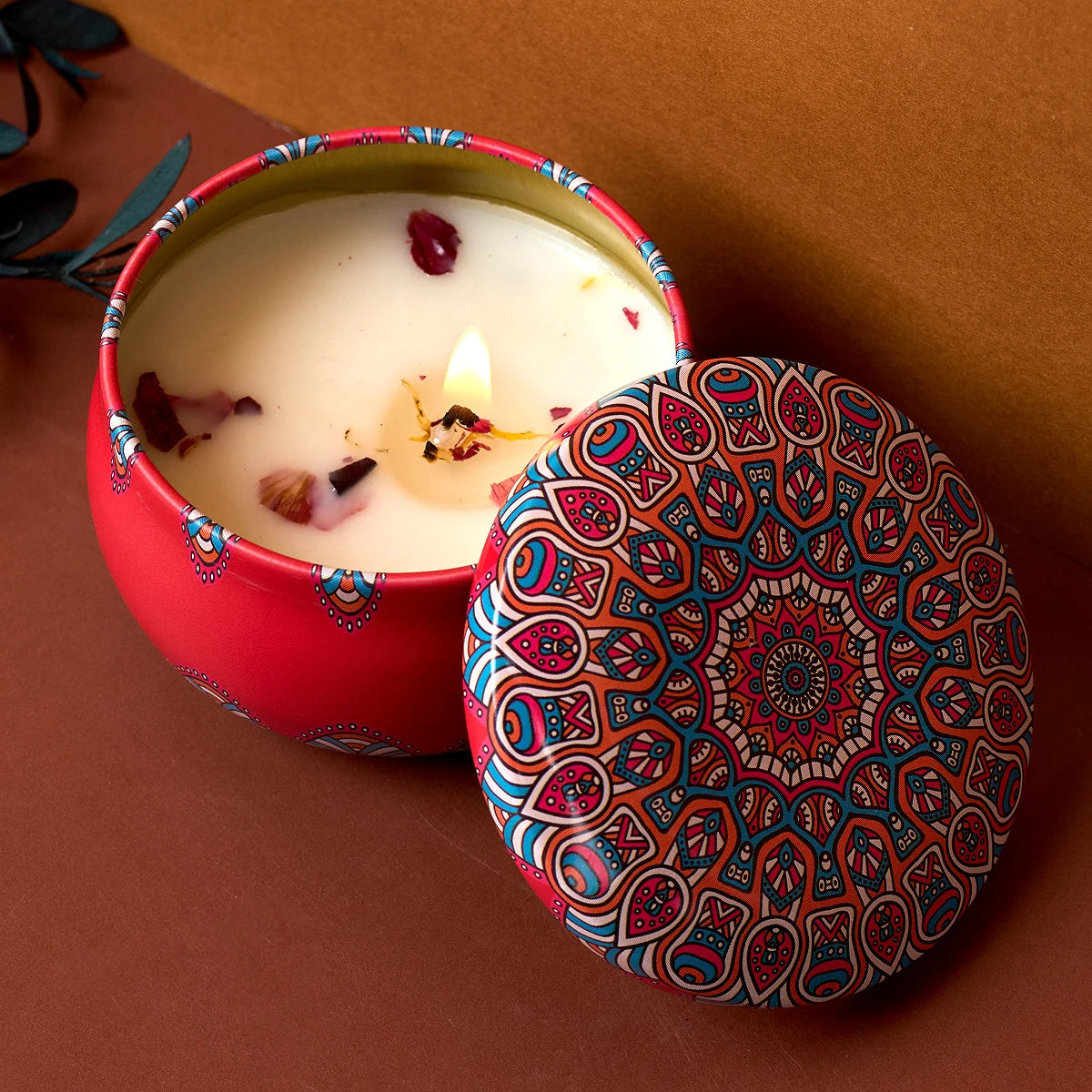 Owlight Bougie Parfumée Vintage Allumée - Gros Plan Cire de Soja