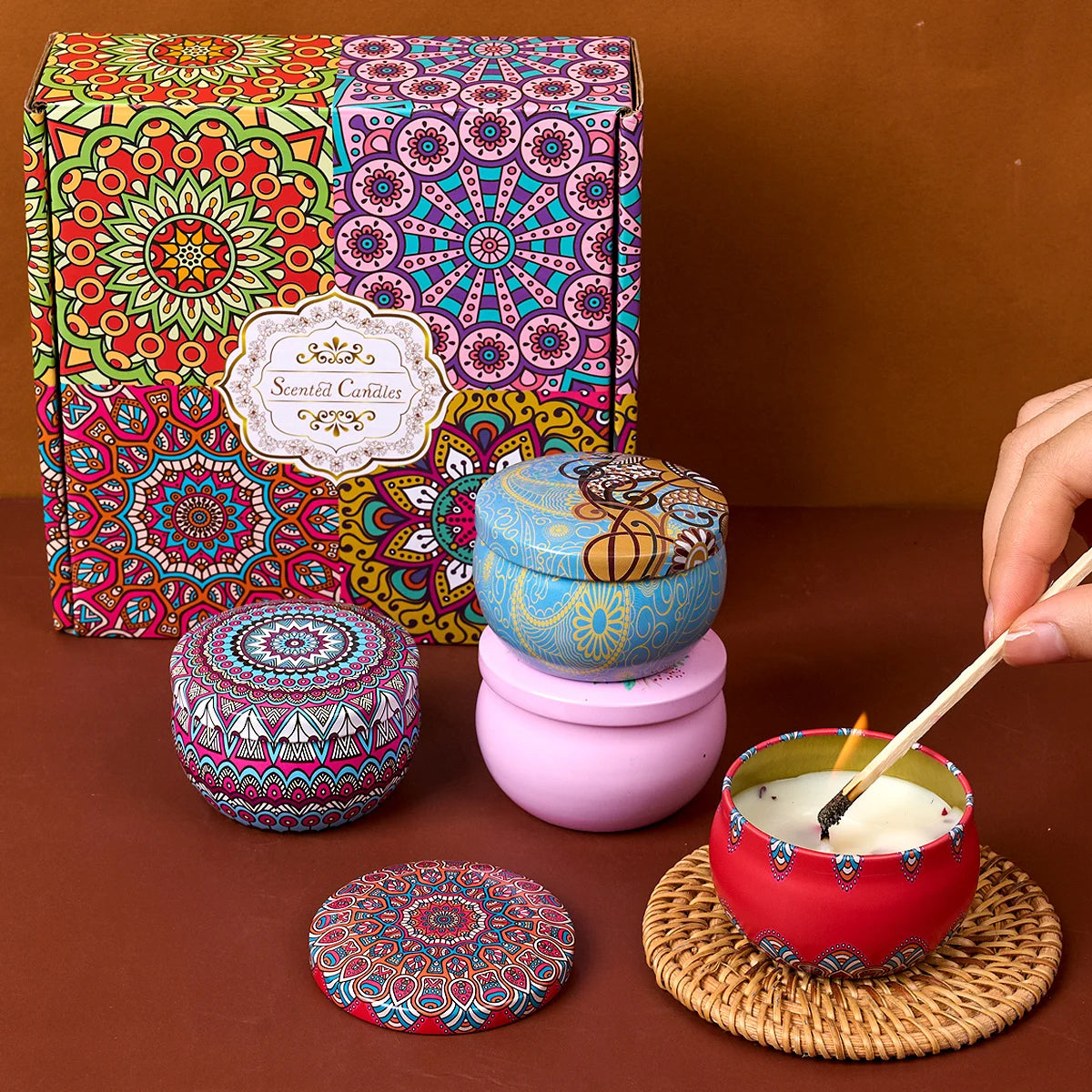 Owlight Bougie Parfumée Cire de Soja - détail allumage